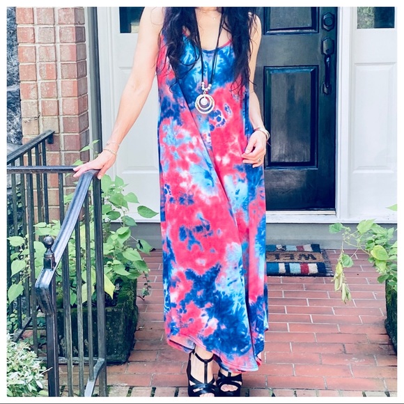 CHIC TIE DYE PRINT CAMI JUMPSUIT WITH SIDE POCKETS - Picture 2 of 10